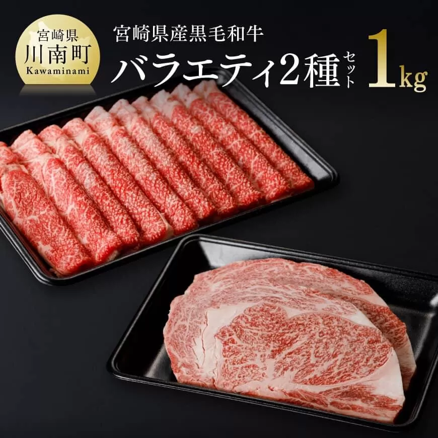 宮崎県産黒毛和牛バラエティ２種セット 肉 牛肉 国産 黒毛和牛 ミヤチク すき焼き しゃぶしゃぶ ステーキ