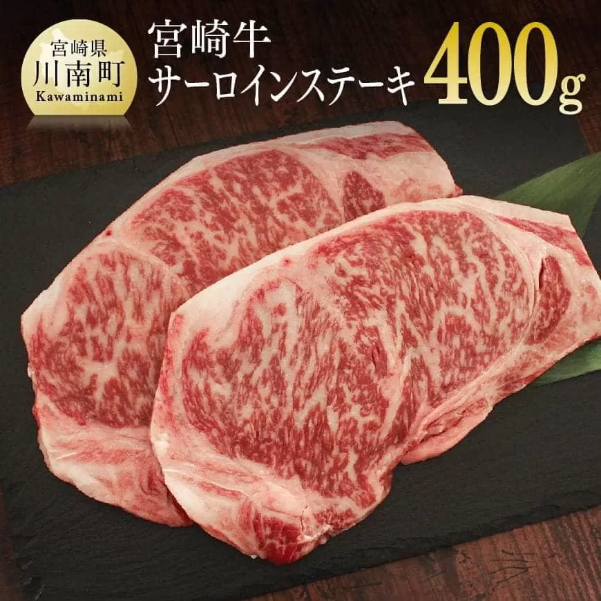 宮崎牛 サーロイン ステーキ 400g (200g×2) 肉 牛肉 国産 黒毛和牛 肉質等級4等級以上 4等級 5等級 ステーキ