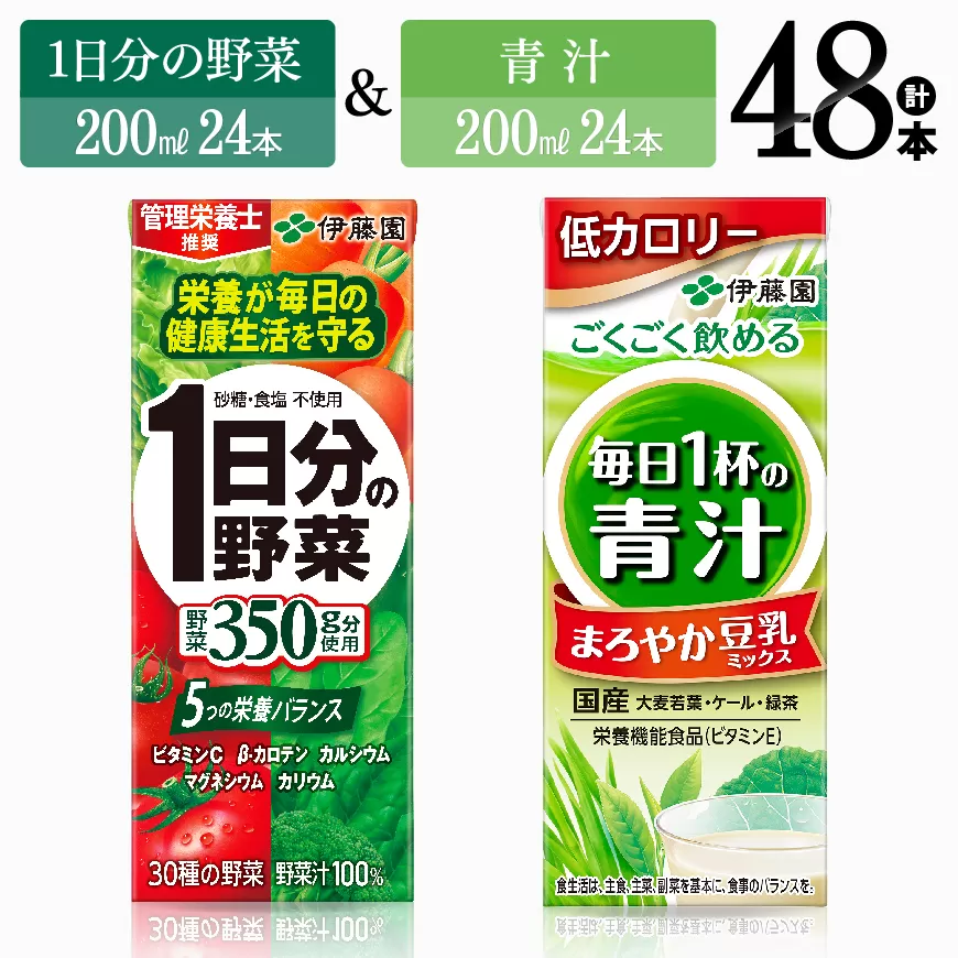 伊藤園 1日分の野菜&青汁(紙パック)48本 伊藤園 飲料類 野菜 青汁 野菜 ジュース セット 詰め合わせ 飲みもの