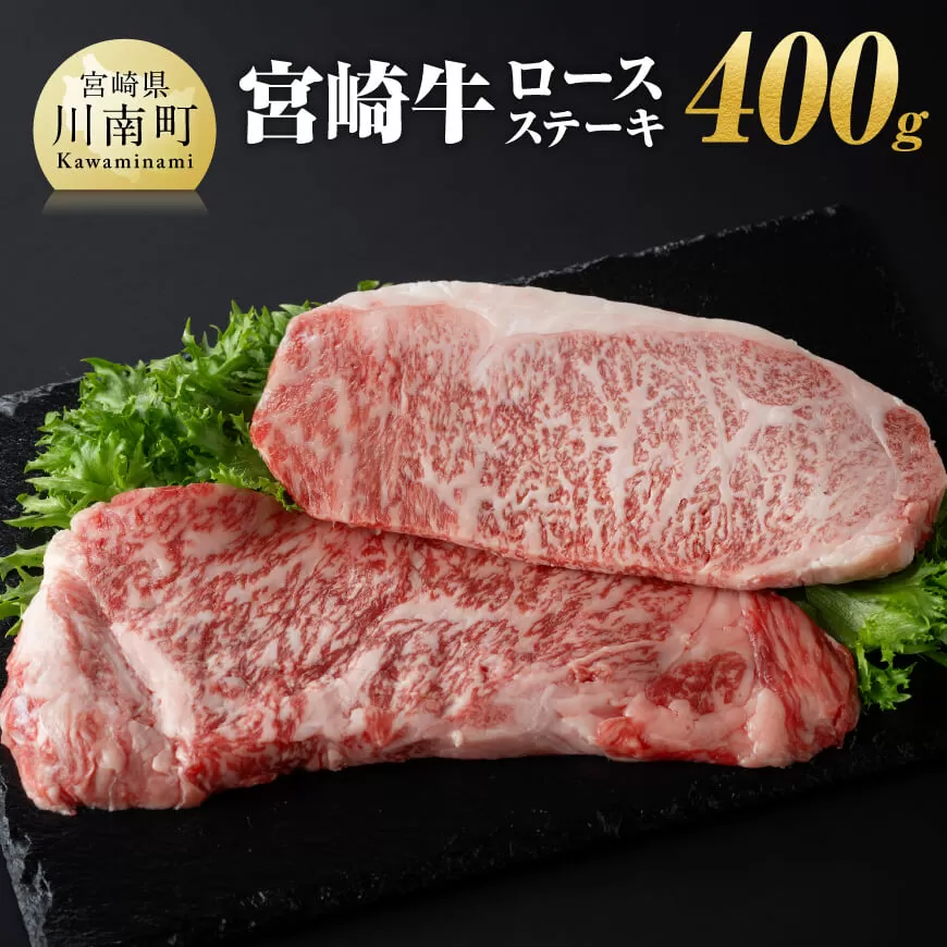 宮崎牛 ロース ステーキ 400ｇ 肉 牛肉 A4～A5等級 宮崎牛 BBQ アウトドア ロースステーキ 焼肉 