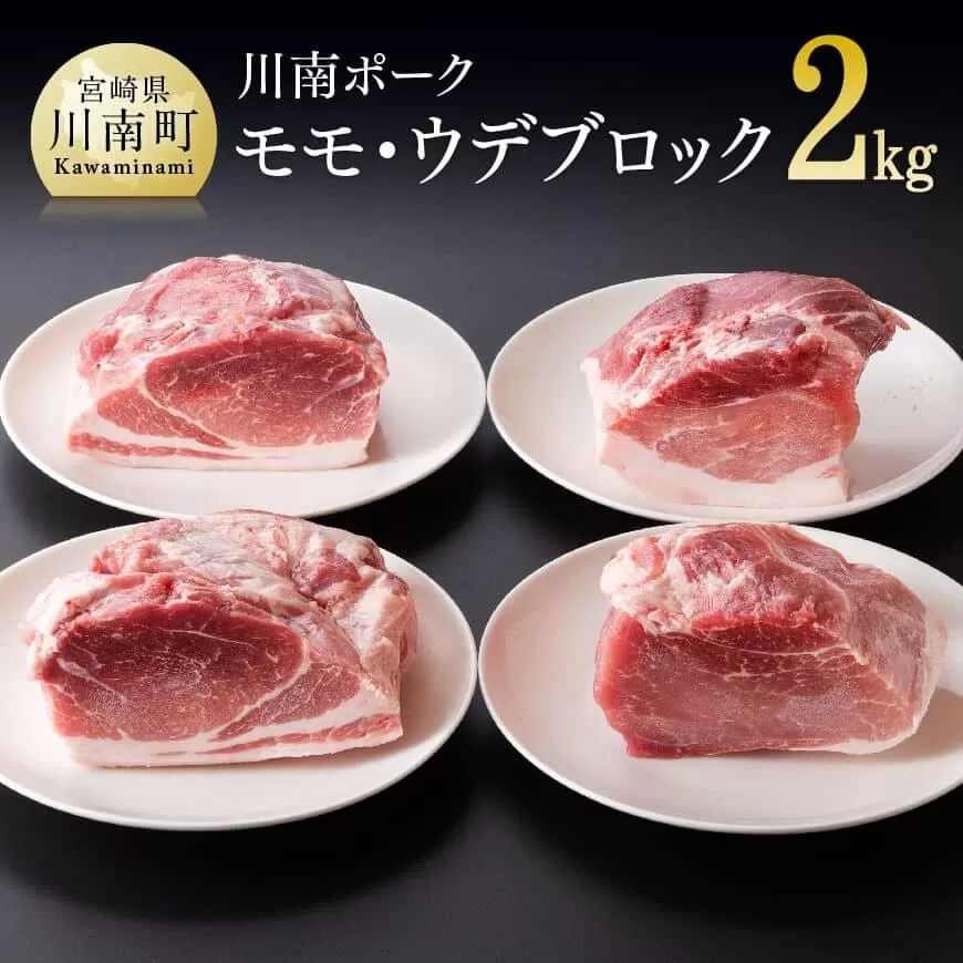 『川南ポーク』豚肉モモ・ウデ ブロックセット 2kg 国産 九州産 宮崎県産 豚肉 ブロックセット