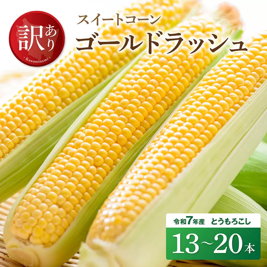 【訳あり】令和7年発送　宮崎県産とうもろこし　スイートコーン「ゴールドラッシュ」13～20本 新鮮 農家直送 トウモロコシ 産地直送 季節限定 期間限定 宮崎県産 九州産スイートコーン