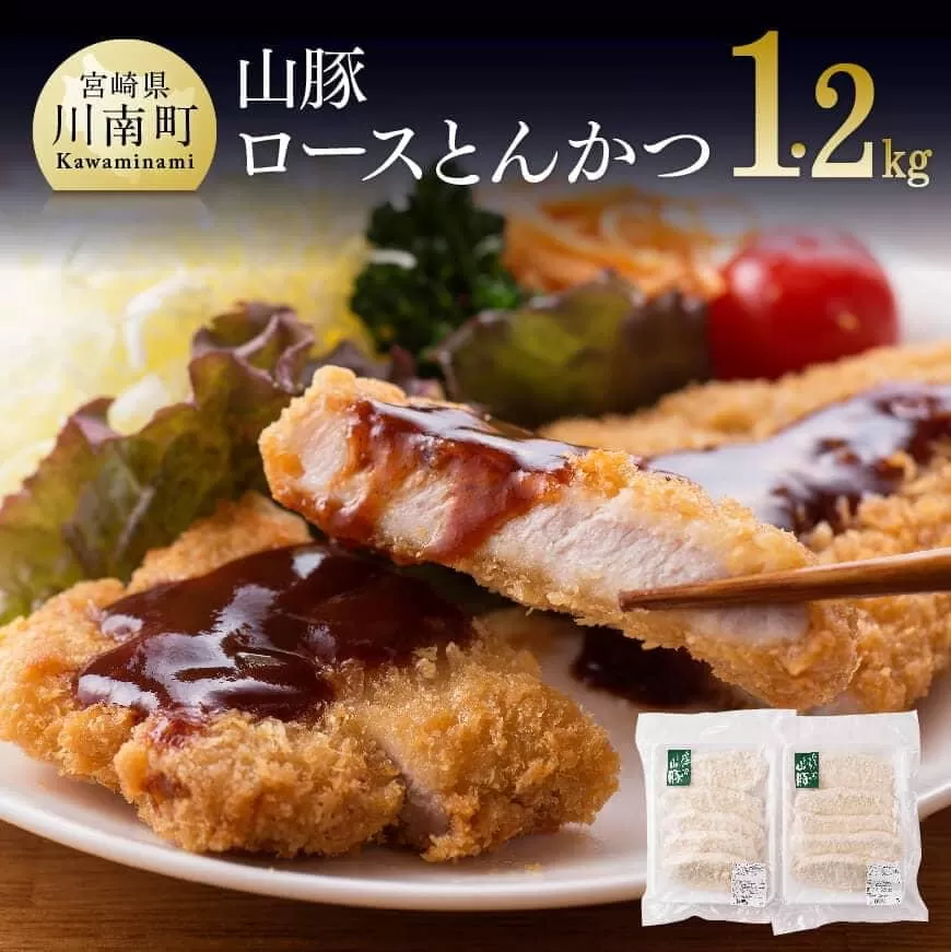 パン粉付きで揚げるだけ！きじょん山豚 ロースとんかつ 10枚 (1個120ｇ) 肉 豚肉 加工品 惣菜 宮崎県産ブランド豚 おかず 豚カツ トンカツ 簡単調理 たっぷり