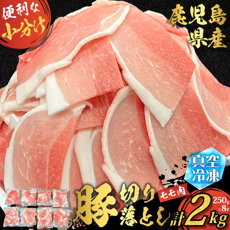 鹿児島県産 豚切り落とし 250g×8パック 計2kg