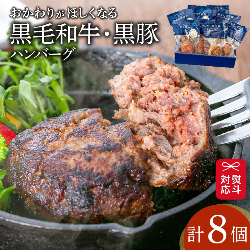 【岩元精肉店】鹿児島県産黒毛和牛＆かごしま黒豚　ハンバーグセット