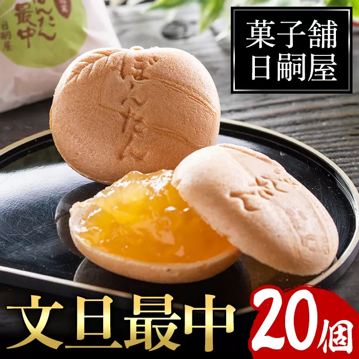 文旦最中(20個)お菓子 和菓子 ボンタン お茶請け おやつ【菓子舗日嗣屋】a-12-72