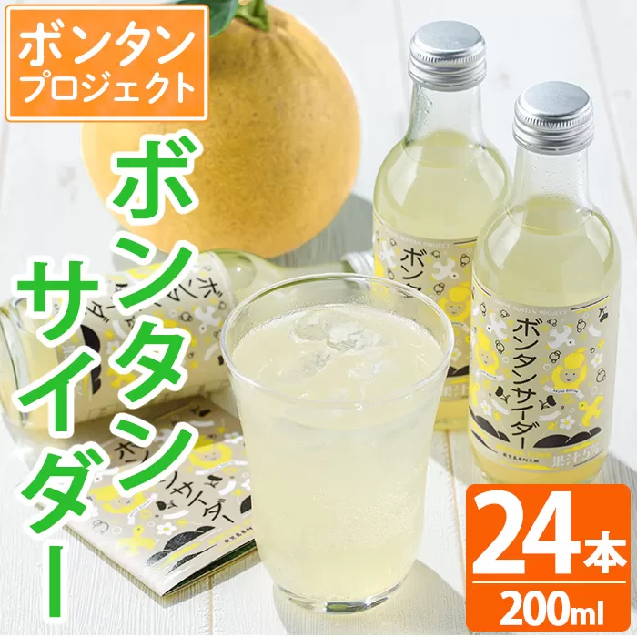 ボンタンサイダー(24本) 一つ一つ手作業で皮を剥き、果汁をしぼり仕上げました！ぼんたん ボンタン 文旦 サイダー ジュース 飲み物 飲料 果汁 フルーツ 果物 炭酸【ボンタンプロジェクト】a-31-1