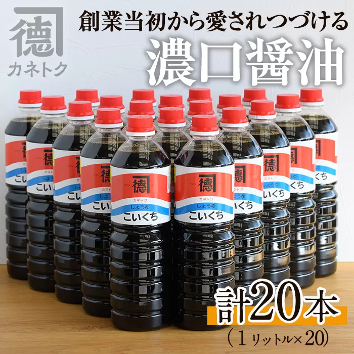 濃口醤油(1L×20本)国産 調味料 大豆 しょうゆ しょう油 詰め合わせ【佐賀屋醸造店】a-47-1-z