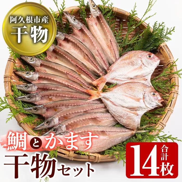 鹿児島県阿久根市産！干物セット(2種・合計14枚)国産 魚介 ひもの おかず おつまみ タイ カマス【川本商店】a-14-27