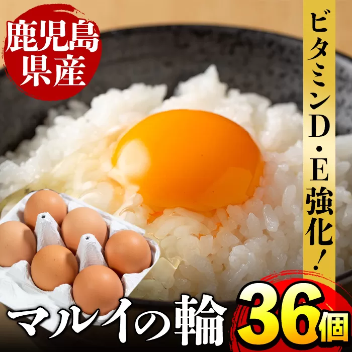 i020 鹿児島県産の赤たまご！マルイの輪(たまご)×36個(6個入り×6パック)【マルイ食品】