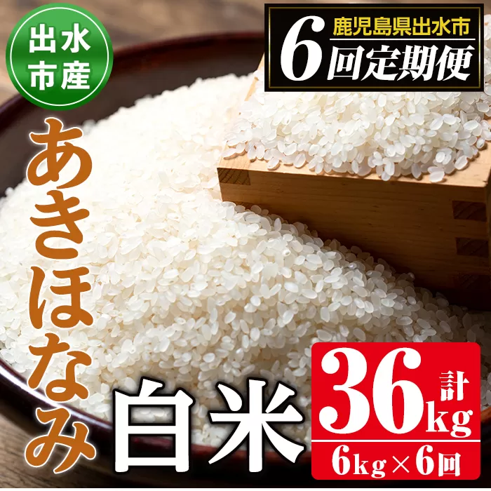 i538 ＜定期便・計6回(連続)＞ふるさと納税 出水市 特産品産あきほなみ＜(3kg×2袋・計6kg)×全6回＞【田上商店】