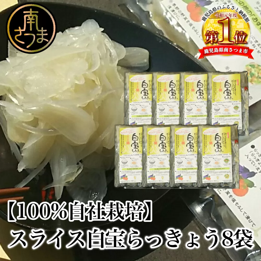 【鹿児島県産】スライス白宝らっきょう 8袋 惣菜 らっきょう漬 らっきょう 漬物 甘酢 鹿児島 エスランドル 南さつま市