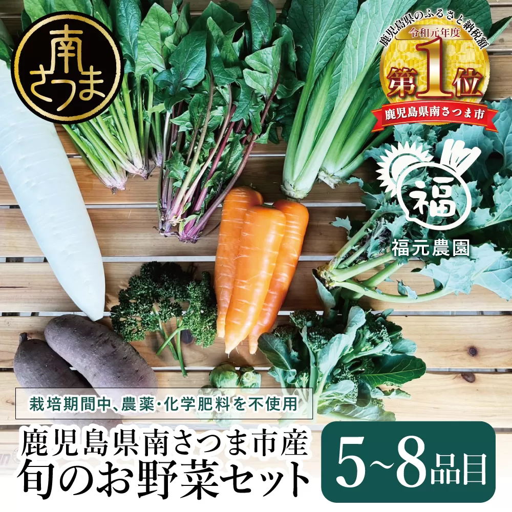 【鹿児島県南さつま市産】福元農園 旬のお野菜 おまかせセット 1箱（5〜8品目） 野菜 詰め合わせ 数量限定 鹿児島 南さつま市