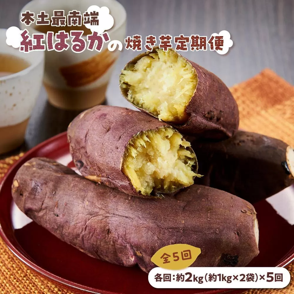 【定期便全5回】本土最南端紅はるか 冷凍 やきいも 定期便 2kg ( 1kg×2袋 )×5回 合計10kg