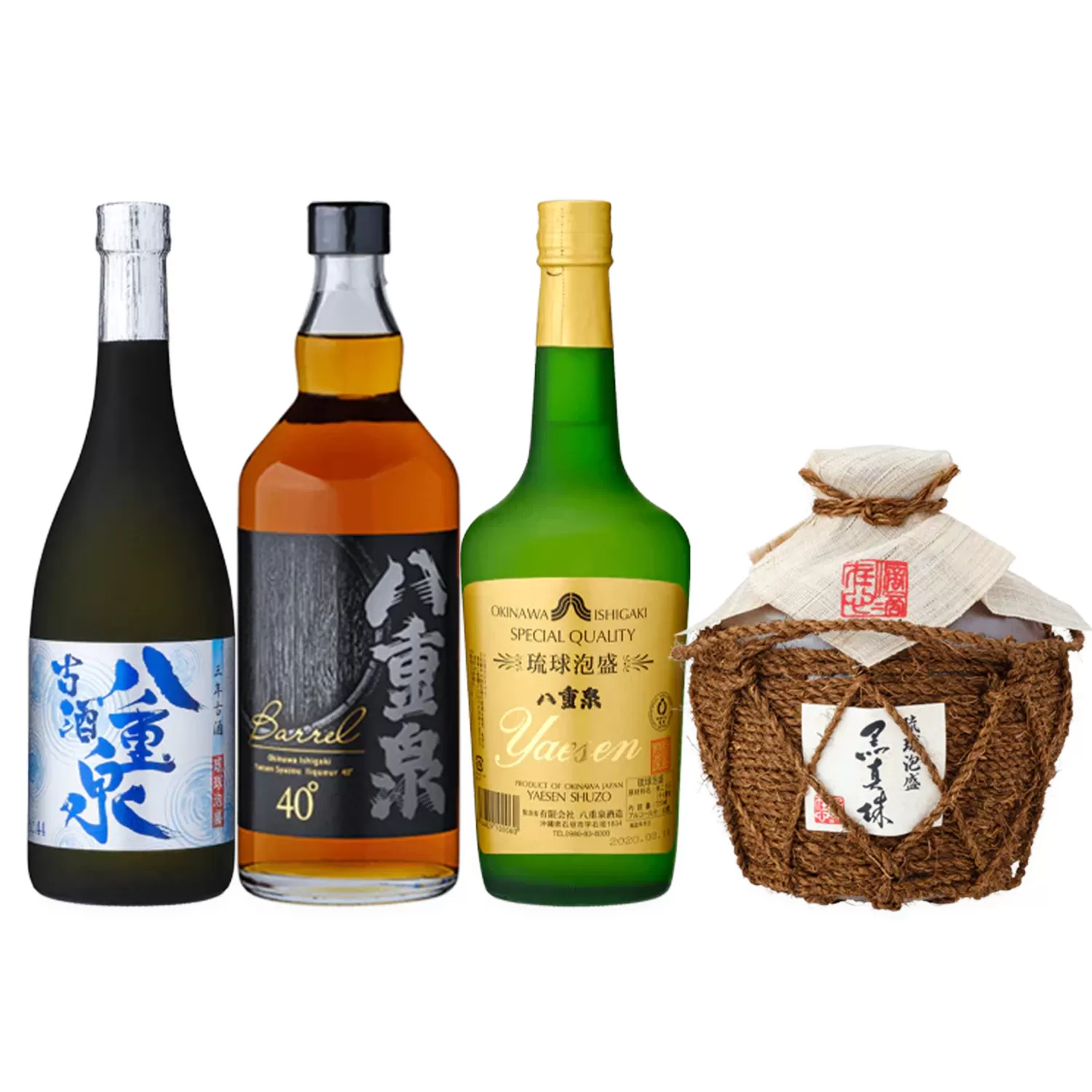 泡盛 ５合壷+古酒八重泉+八重泉バレル+八重泉樽貯蔵 YS-15