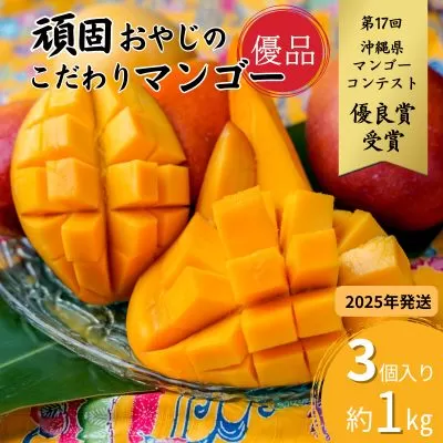 ≪2025年発送≫ 頑固おやじのこだわりマンゴー　優品 3個入り（約1kg）