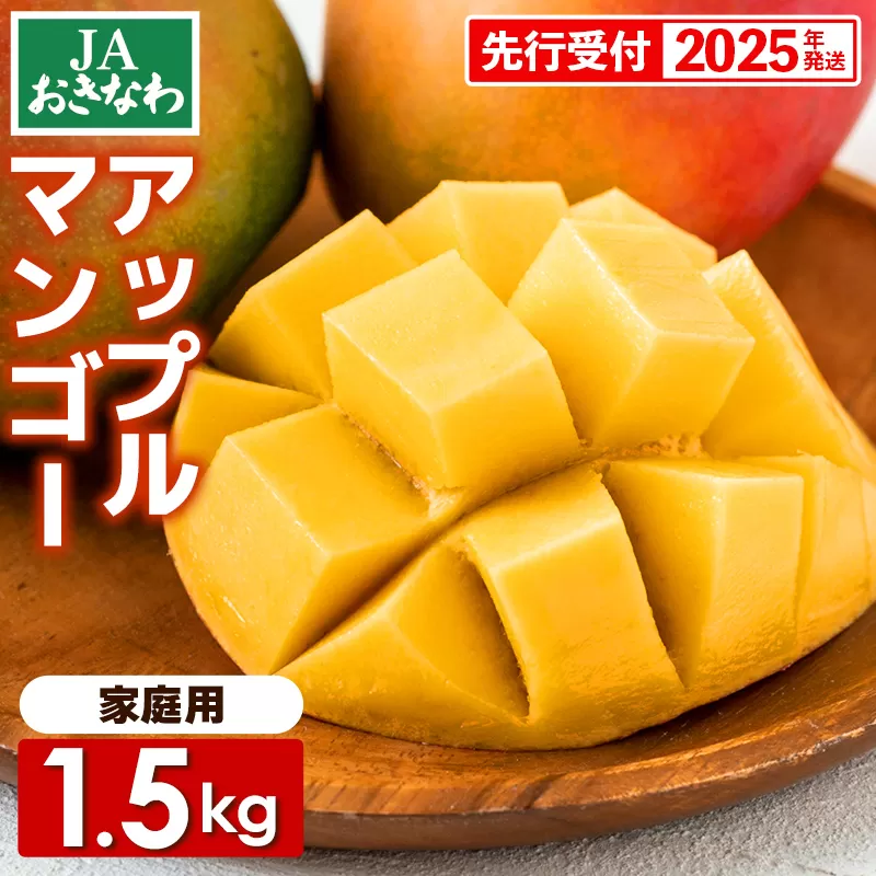 【先行受付】【2025年発送】JAおきなわの産直アップルマンゴー約1.5kg【ご家庭用・白箱】